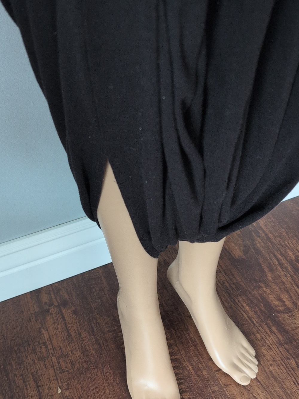 Smash + Tess Boho Lagenlook Black Haren Drop Crotch Jumpsuit Romper SZ L - Picture 7 of 13